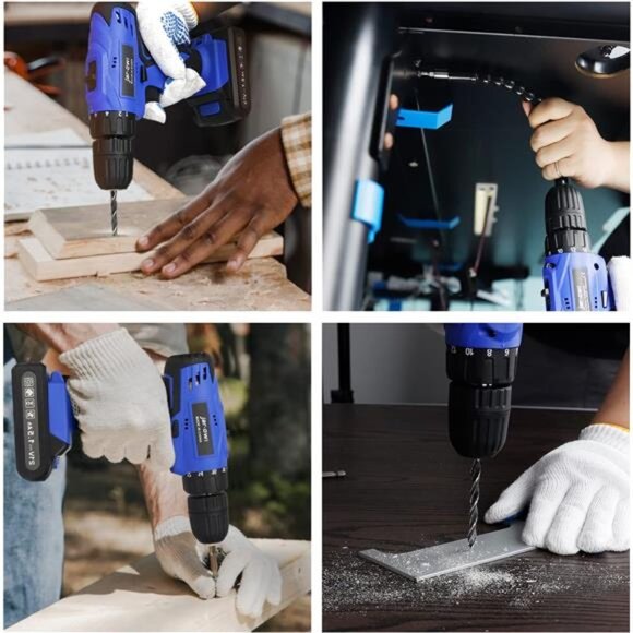 21V Cordless Drill, 350 in-lb Torque,0-1350RMP Variable Speed,10MM 3/8'' Keyless - Picture 6 of 7